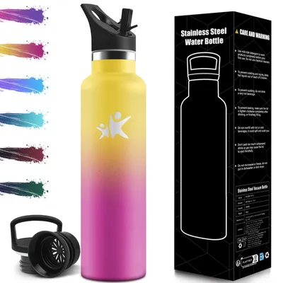 Produktbild von Trinkflasche Edelstahl 1L, BPA-Frei, Thermosflasche, Auslaufsichere Isolierflasc