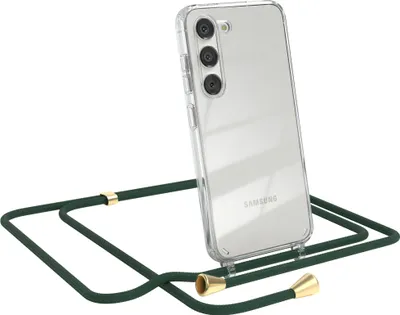 Produktbild von EAZY CASE Handykette kompatibel mit Samsung Galaxy S23, Handyhülle mit Umhängeband, Handykordel, Schutzhülle Clear, Band in Grün