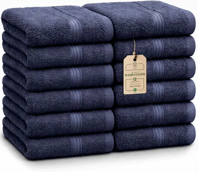 Immagine prodotto di Set di asciugamani, 12 pezzi, 100% cotone, 30x30 cm, per la cura del bagno