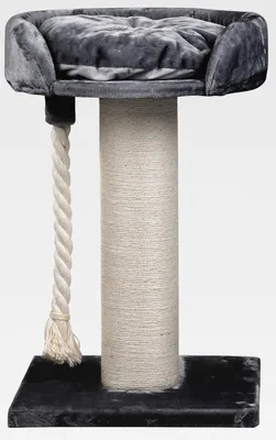 Produktbild von Kratzbaum für große Katzen – Chartreux – 80 cm hoch – Mit extra dickem 20 cm Sisalstamm –  Liegefläche von ⌀60 cm – Dunkelgrau