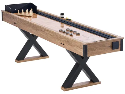 Zdjęcie produktu dla Stół do shuffleboard 2 w 1, zestaw do gry w shuffleboard i bowling, 274 cm