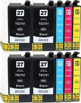 Produktbild von 10 kompatible Tintenpatronen T27 XL - 4 x T2791, je 2 x T2712 T2713 T2714 für Epson WorkForce WF-3620 3640 7110 7210 7610 7615 7620 7710 7715 7720
