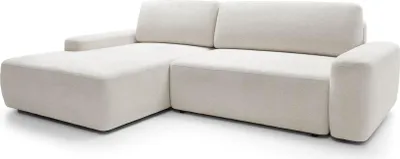 Zdjęcie produktu dla FURNLUX Sofa narożna Bouli kremowo-czarna 264 cm / Kolor główny: beżowy / Wymiary: 264 x 82 x 162 cm