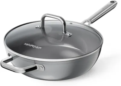 Imagen del producto de Sartén de cerámica con tapa, de 28 cm, sin PTFE ni , apta para todo tipo de cocinas