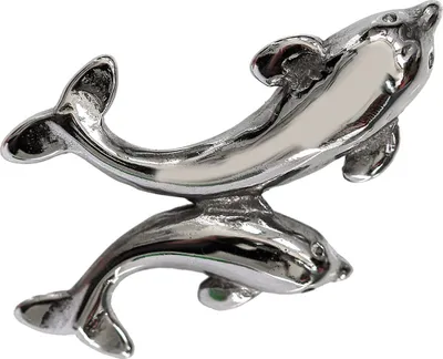 Produktbild von 1 Delfin-Anhänger Edelstahl Kettenanhänger 28x18mm silberfarbig f. Halskette Collier