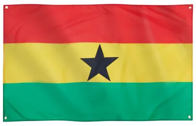 Productafbeelding van Ghanaanse Vlag, 91x152 cm, 4 ooggaten, voor binnen en buiten