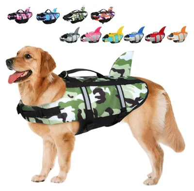 Image de Gilet de sauvetage pour chiens avec poignée et éléments réfléchissants pour plus de sécurité