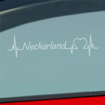 Produktbild von Auto Aufkleber Neckarland Puls Herzschlag mit Ferien Region Motiv 19x4 cm Milchglas Sticker Heckscheibenaufkleber
