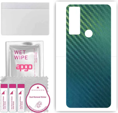 Produktbild von apgo Rückseite Schutzfolie, Skin, kompatibel mit TCL 30 XL, Hinten Displayschutzfolie aus Vinylfolie, kratzfest, einfache Montage - Kohlenstoff-Chamäleon CAKA1