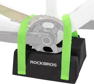 Productafbeelding van ROCKBROS fietsaccessoires, beschermkussen voor de crankset van de fiets, voorkomt schade aan de crankset, universeel, zwart, groen