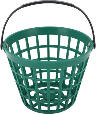 Image de Panier à balles de golf avec poignée de transport, récipient en nylon, seau vert pouvant contenir jusqu'à 50 balles – pour le practice et l'entraînement