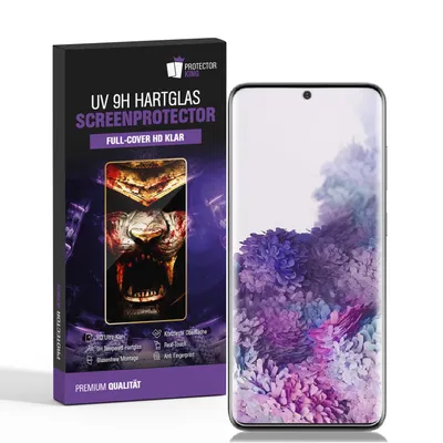 Produktbild von 4x 9H Panzerglas für Samsung Galaxy S20 Ultra Full-Screen HD klar UV-Liquid Tempered Hartglas Displayschutz Schutzglas Screen-Protector