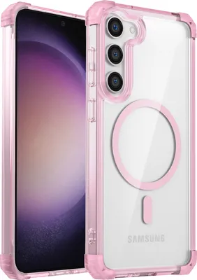 Immagine prodotto di Custodia magnetica per Samsung Galaxy S23 compatibile con MagSafe, antiurto, protezione militare trasparente Rosa