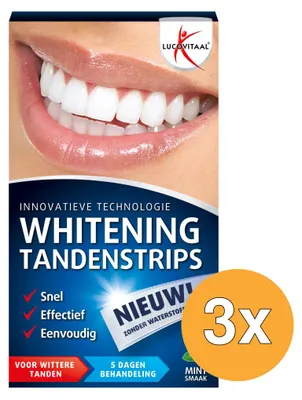 Productafbeelding van 3x Lucovitaal Whitening Tandenstrips Mint (5 sets)