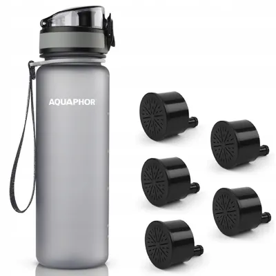 Produktbild von Aquaphor City Filterflasche 500 ml + 5 Filter, Grau