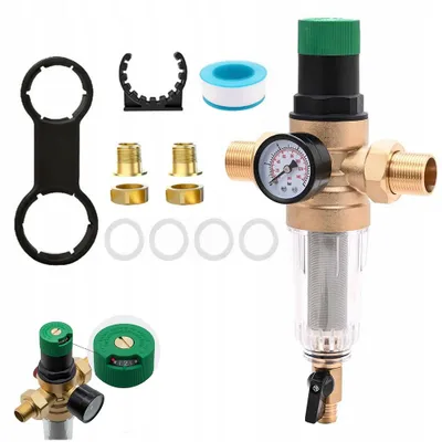 Produktbild von Messing Wasserdruckminderer 3/4 Zoll mit Manometer & Filter