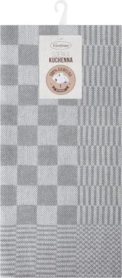 Zdjęcie produktu dla Ścierki kuchenne o bawełna 200 g/m² komplet 50x70 cm srebrna kratka