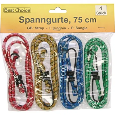 Obrázek produktu pro Spanngurte 4er je 75cm 4 Farben sortiert rot gelb blau grün