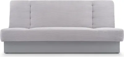 Produktbild von Cordsofa, Sofa mit Schlaffunktion und Bettkasten, Kippsofa Schlafsofa Clic-Clack Couch für Wohnzimmer Cordstoff Federkern Sofagarnitur Polstersofa - Cyprus new -  Hellgrau - Poso 110 + Paros 6