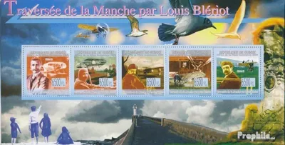 Produktbild von Briefmarken Guinea 2009 Mi 6642-6646 Kleinbogen (kompl. Ausgabe) postfrisch Kanalüberquerung von Louis Bleriot