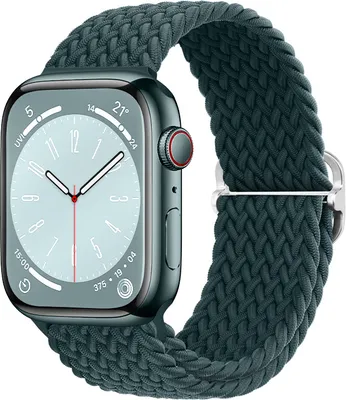 Produktbild von BStrap Elastic Nylon Armband für Apple Watch 38/40/41mm, rainforest green