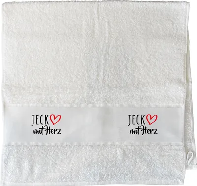Produktbild von Huuraa Handtuch Jeck mit Herz 50x100cm White Baumwolle Handtuch Geschenkidee