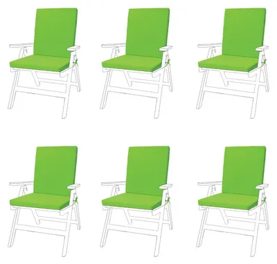 Produktbild von Gartenstuhlkissen – Wasserabweisendes Sitzkissen mit Komfortfüllung, Befestigungsbändern und Elastikband – Stuhlauflage für Garten, Terrasse und Balkon - 6 Stück