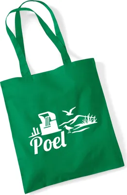 Produktbild von Huuraa Jutebeutel Poel Strandmotiv 10 Liter Kelly Green Baumwolle Tasche Geschenkidee