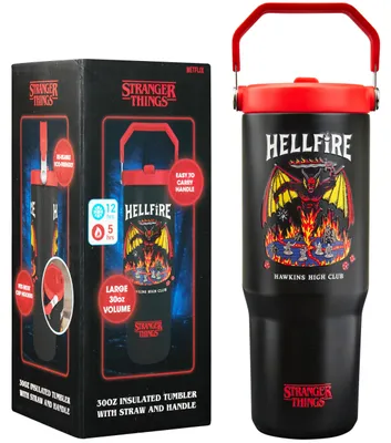 Thermosbecher 850 ml Edelstahl, 12h kalt/5h warm, Stranger Things