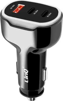 Immagine prodotto di LinQ, caricatore per auto 50W doppio USB-C + USB compatto, nero