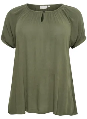 Produktbild von KAFFE CURVE Damen Bluse Kurzarm KCami Bluse Große Größen Damen Kurzarm Rundhals