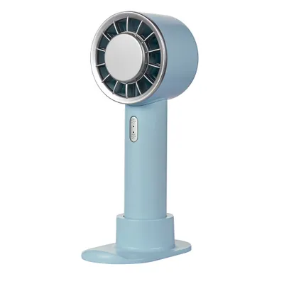 Imagen del producto de Ventilador USB recargable, pequeño, portátil, de escritorio, mini ventilador de mano, color azul claro