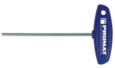 Produktbild von Schraubendreher 6KT CV. SW5mm L.100mm m.Quergriff/Ku.PROMAT glanzvernickelt