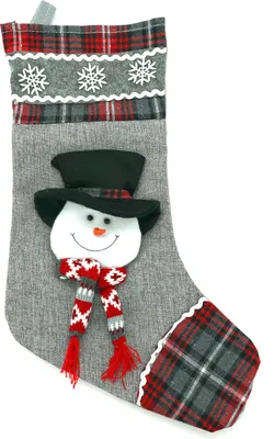 Produktbild von Nikolausstiefel Nikolausstrumpf rot Elch Schneemann Nikolaus Weihnachten Typ481 Schneemann 45 cm