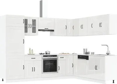 Produktbild von "im Angebot" 14-tlg. Küchenschrank-Set Kalmar Hochglanz-Weiß Holzwerkstoff - Küchenschränke CC11466