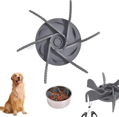 Produktbild von Langsamer Futternapf für Hunde und Katzen, grau, schnittfest, gegen Überessen