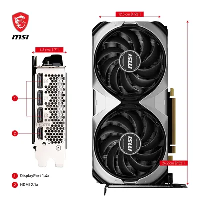 Obrázek produktu pro MSI VENTUS GEFORCE RTX 4070 2X 12G OC grafická karta NVIDIA 12 GB GDDR6X