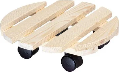 Image de Chariot à plantes en bois 30 x 8 cm, usage intérieur, , capacité de charge de 100 kg