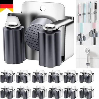 Produktbild von 6/12 Edelstahl Werkzeughalter Besenhalter Werkzeughalter für Gartengeräte Wand