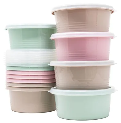 Image de Omgoods - Ensemble de 12 boîtes de conservation alimentaires - Sans BPA - Adaptées au micro-ondes - Lavables au lave-vaisselle - 550 ml - 14 x 14 x 6 cm - Boîtes de rangement