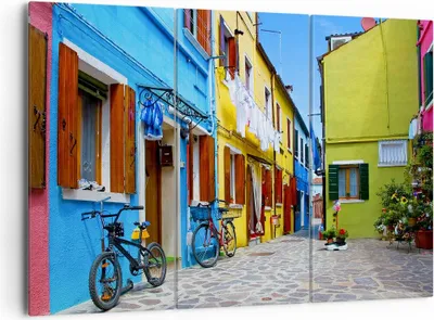 Produktbild von Bild auf Leinwand - Leinwandbild - Sonne Tag Fahrrad Straße - 165x110cm - Wand Bild - Wanddeko - Leinwanddruck - Bilder - Kunstdruck - Wanddekoration - Leinwand bilder - Wandkunst - CE165x110-2614