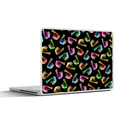 Produktbild von MuchoWow® Laptop Aufkleber Sticker Cover Muster - Regenbogen - Mädchen mit einem Perlenohrring 25x18 cm - Laptop-Deko