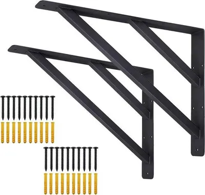 Immagine prodotto di Supporti robusti per piani di lavoro 16 x 30 cm - Set da 2 - Per piani di lavoro, tavoli da lavoro e scrivanie