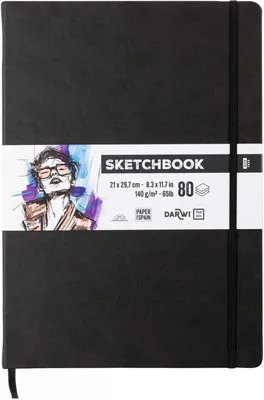 Image de Darwi Dfy Carnet de croquis 80 A4 140 g Noir