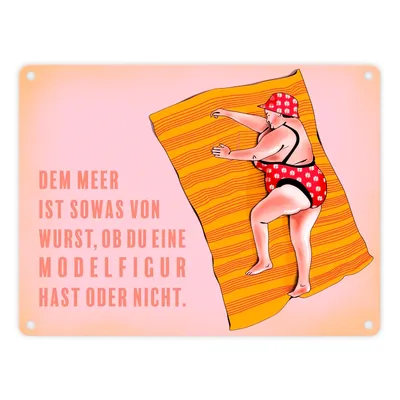 Produktbild von Metallschild in 15x20 cm mit lustigem Spruch zum Thema Modelfigur und