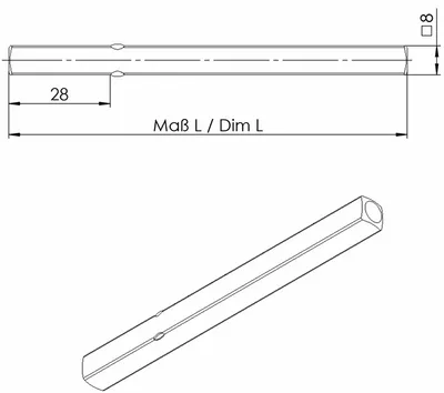 Zdjęcie produktu dla Trzpień uchwytu OGRO 114 PB 4-KT.8x110mm STA OGRO