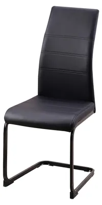 Produktbild von Schwingstuhl SallyP PolyurethanFreischwinger Esszimmerstuhl Kunstleder Schwarz