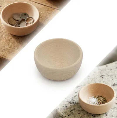 Zdjęcie produktu dla MISKA DREWNIANA BUKOWA 8 cm ręcznie toczona surowa PRODUCENT decoupage