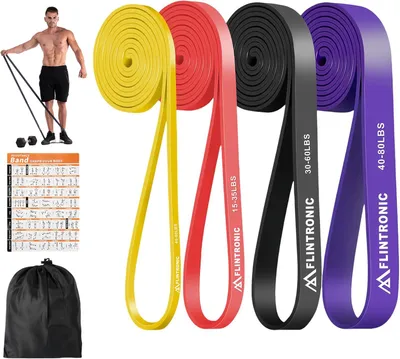 Produktbild von Resistance Bands Set,Verschiedene Stufen von Widerstandsbändern, Fitnessband Gymnastikband für Muskelaufbau, Fitnessbänder für Klimmzüge Training