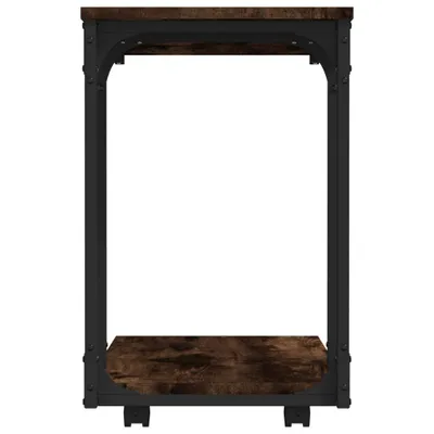 Produktbild von vidaXL Beistelltisch mit Rollen Räuchereiche 50x35x55,5 cm